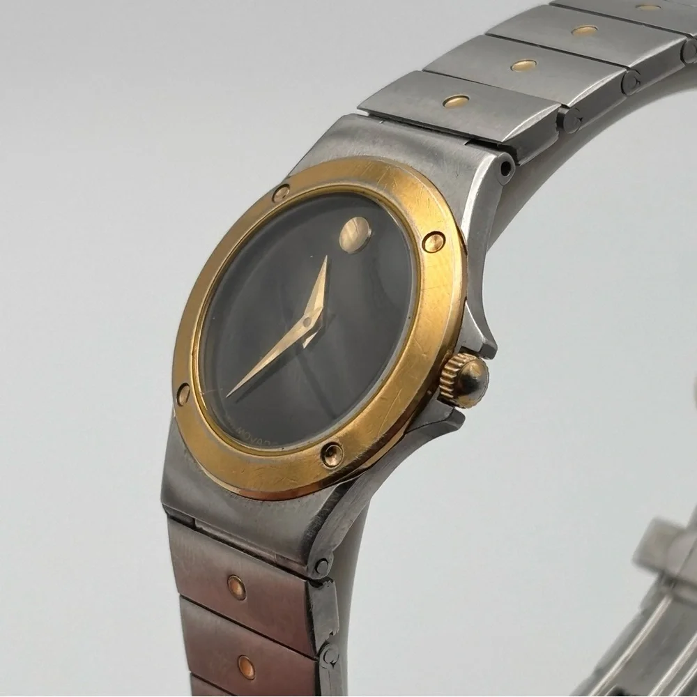 Vintage Movado Museum Two-Tone Quartz Watch | Swiss Made | 1980s - Picture 8 of 11